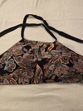 Time And Tru Tankini Top Paisley Halter Keyhole Plus Size 3X 24W-26W NWT